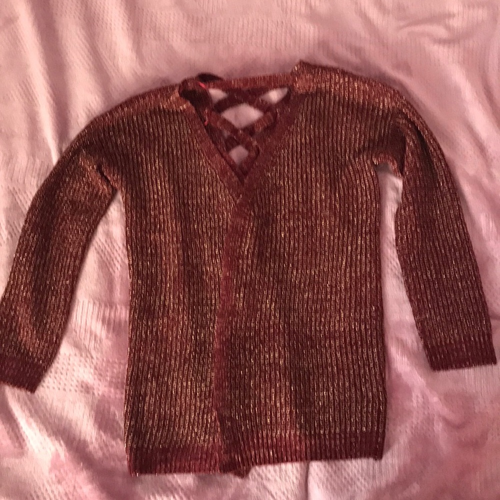 Girls knitted cardigan with laced up back